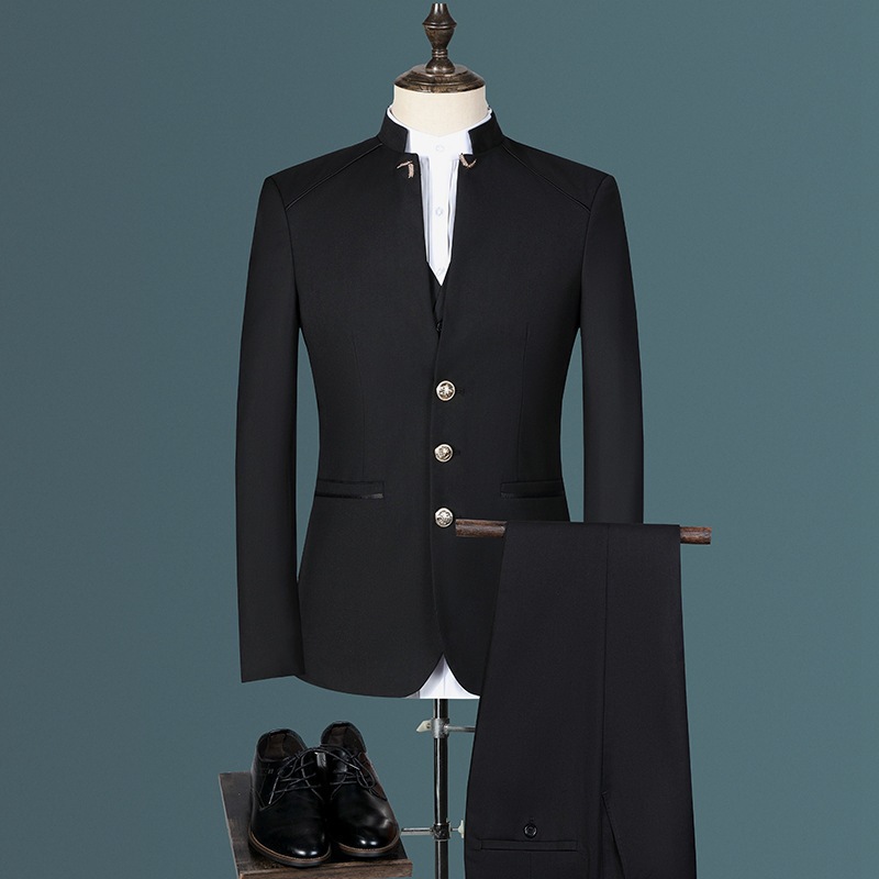 Men's Slim Fit Suit Set, Wedding Business Blazer & Pants, Stretch Comfort Formal Attire, Burgundy Navy Black Two/Three-Piece Suit_voghion.com
