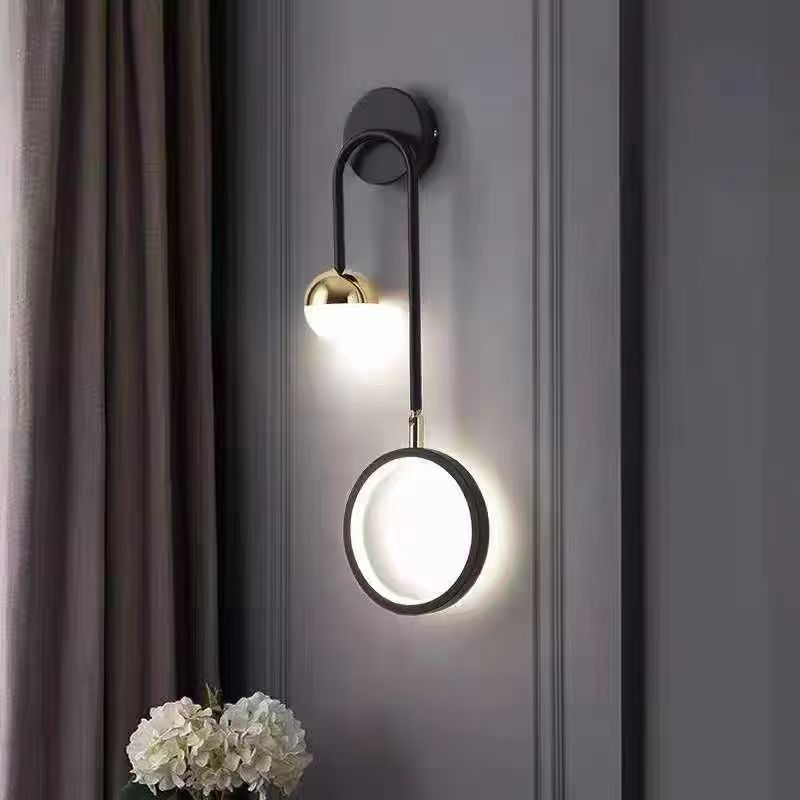 lámpara de pared dormitorio iluminación de cabecera nórdica moderna minimalista lujoso pasillo de la sala de estar iluminación de pared de fondo creativa