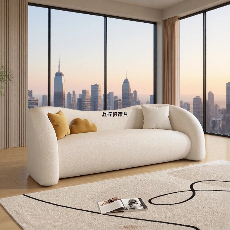 Xinzifeng High-End Curved Sofa with a Stylish Design, Lazy Sofa for Beauty Salon Reception, Rest Area, Bedroom, and Living Room