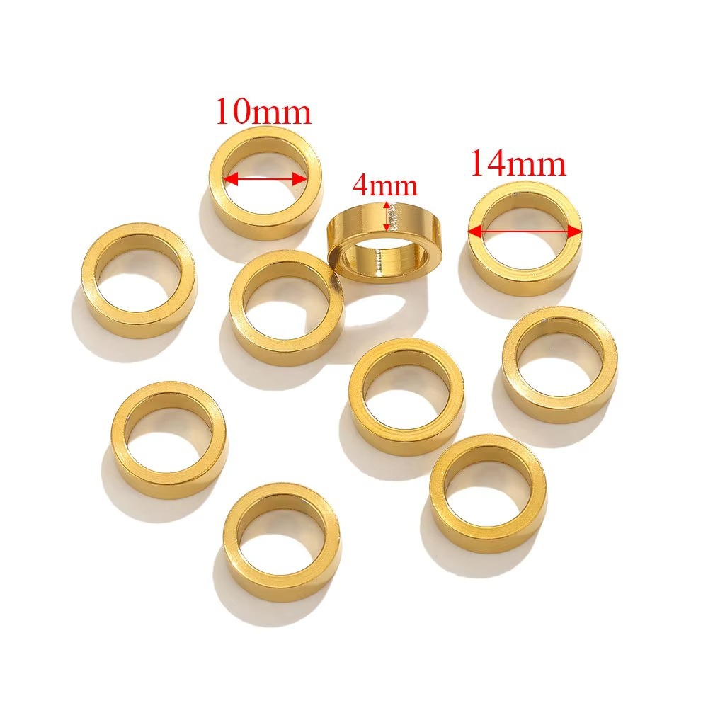 Acero inoxidable gran agujero anillo sin costura plano circular anillo cerrado diafragma anillo cerrado accesorios joyería granel al por mayor