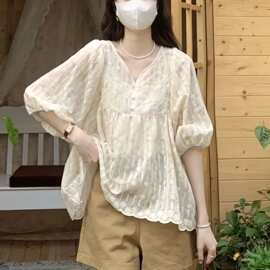 胖法试高级感碎花别致衬衫上衣套装女夏洋气大码短裤两件套