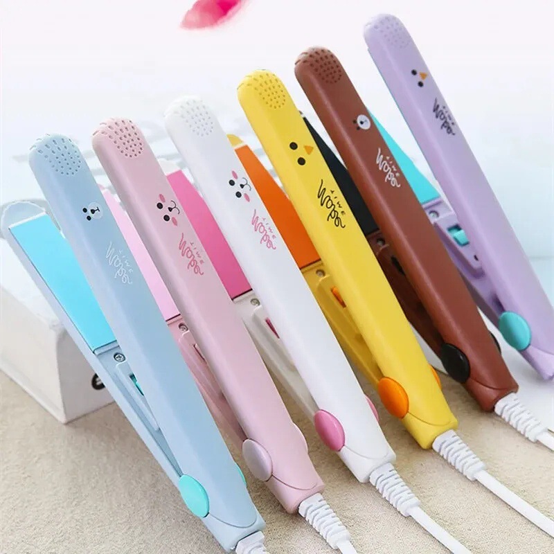 Fashion mini splint curly hair bangs straight hair free DIY straight roll dual-purpose fluffy hair artifact curling stick