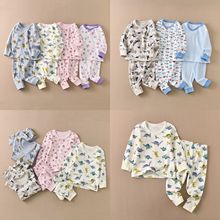 一包价出口日本家居服套装日系儿童睡衣长袖棉磨毛舒绒厚秋衣秋裤