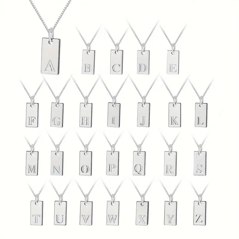 Titanium Steel Simple Style Letter Rectangle Plating Pendant Necklace display picture 2