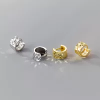 Nalan s925 Серебряная широкая машина цветок круглые ушные пряжки летом простой мужской и женский темперамент серьги M01864