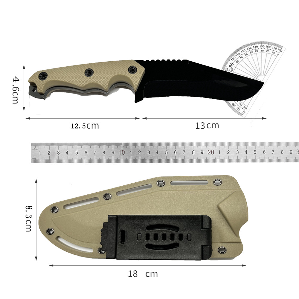户外求生刀随身刀配K鞘野外多功能刀一体龙骨生存刀战术便携式