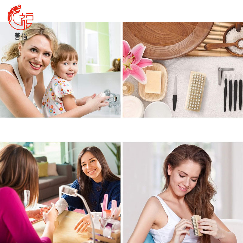 Non-slip wooden double-sided finger nail brush.Nail brush…