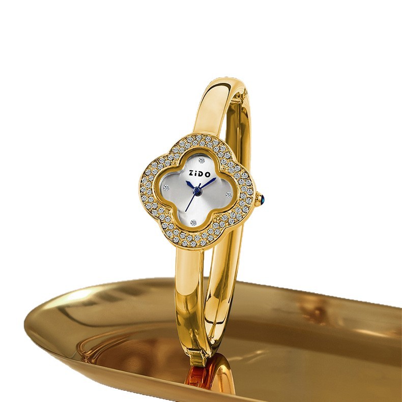 Popular Bracelet Four-leaf Clover Watch, New Model With Diamond-encrusted Band, Light Luxury, High-end Feel, Niche_voghion.com