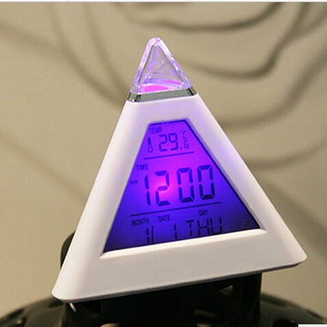 Triangular colorful color change alarm clock creative lazy alarm…