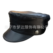 女士真皮海軍帽秋冬季薄款鴨舌帽羊皮帽子一件代發 海寧廠家直銷