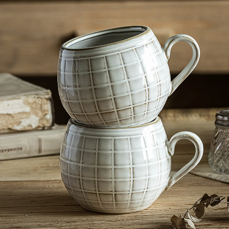 De alta apariencia taza de beber Taza de cerámica taza de pareja de gran capacidad taza de café de avena taza de leche creativa al por mayor