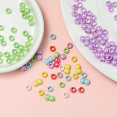 DIYアクセサリー部品6mmアクリルメッキ大穴樽散珠手作りビーズ材料プラスチックビーズ卸売り