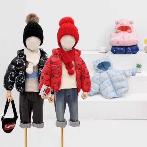 Amazon children's clothing autumn and winter new cartoon children's down cotton clothes for small and medium-sized children's cotton clothes for boys and girls 'light coat