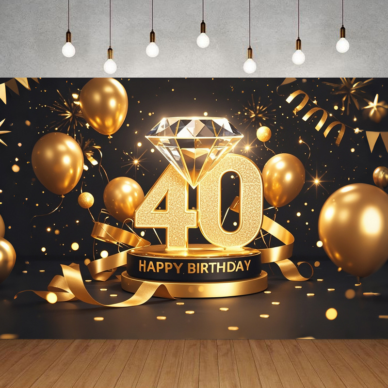 Nueva tela de fondo de feliz cumpleaños transfronteriza, carnaval de fiesta, serie principal de decoración de escenas, banner de cumpleaños