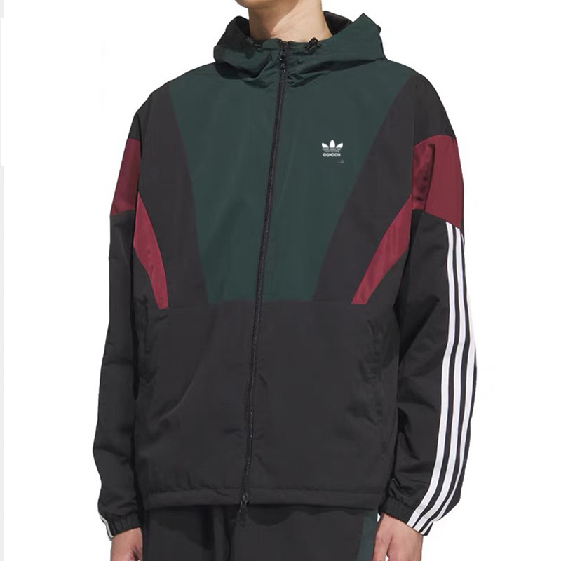 Outdoor Sports Hooded Windbreaker Splicing Contrasting Color Clover Jacket Spring and Autumn Men and Women Couple Jacket Mountaineering and Cycling