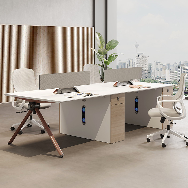 Staff Office Desk and Chair Set, Simple Modern Office Partition, Dual 4-Person, 6-Person Workstation Desk, Computer Desk
