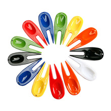 高尔夫果岭叉塑胶球童叉草皮修复工具叉球场用品配件可加图案