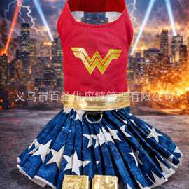 狗狗英雄主题蓬蓬裙可爱炫酷 宠物衣服宠物衣服狗狗猫猫服装服饰