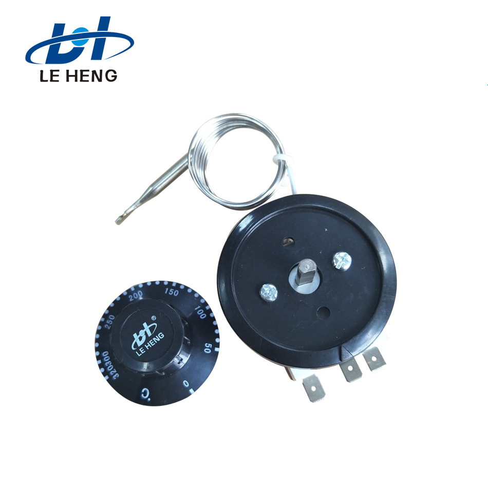 供应液胀式温控器100度电热开水桶开关300度香肠机黑色旋钮可调温