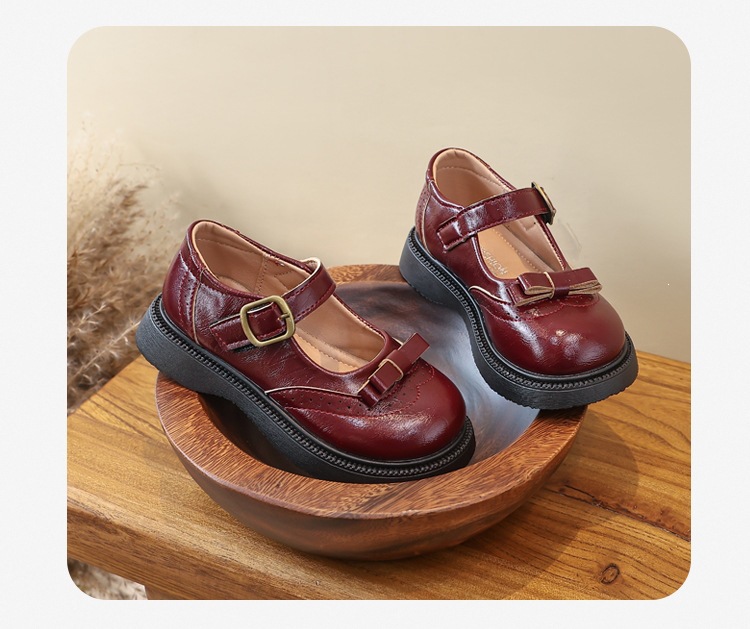Mädchen Lederschuhe Mit Schleife Weiche Sohle Für Auftritte_voghion.com