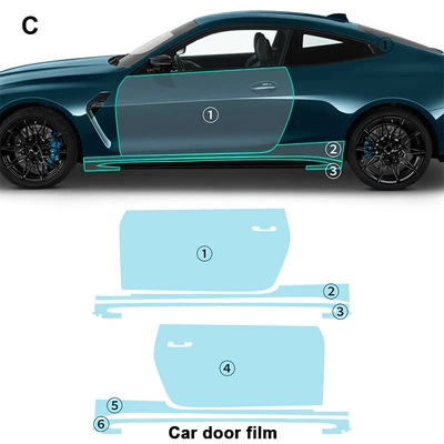 Car paint protective film M4 Coupe G82 21-24 - bmw-m4-coupe-g82-door-side-skirt-tpu-protective-film-tpu75mil