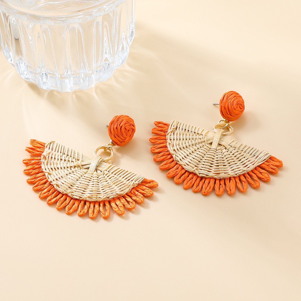 7g Weight 304 Stainless Steel Ear Needle Material Drop Earrings Classification 1 Pair Quantity Holiday, Weekend Occasion raffia Material Geometric Pattern All Seasons Season Women's Gender Braid Design Vacation, Ethnic Style Style 1 Pair Vacation Ethnic Style Geometric Braid Raffia Drop Earrings 5