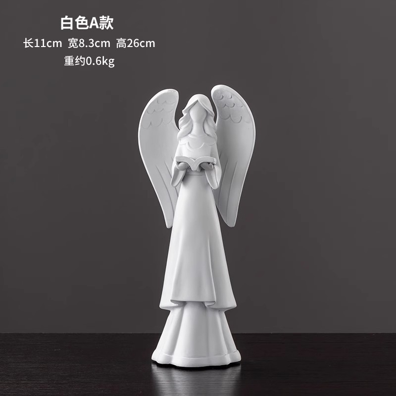 Europa retro niña ángel figura decoración artística artesanía escultura de yeso modelo decoración