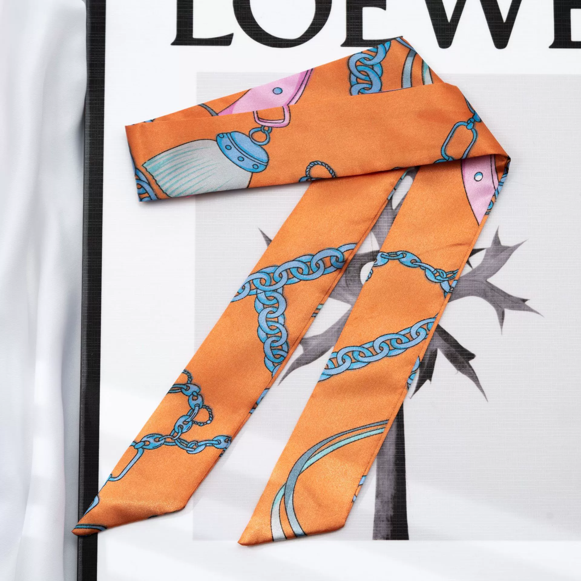 Silk Scarf Hairband (Suhang) long streamer 89×3.8 cm, lightweight gift box option