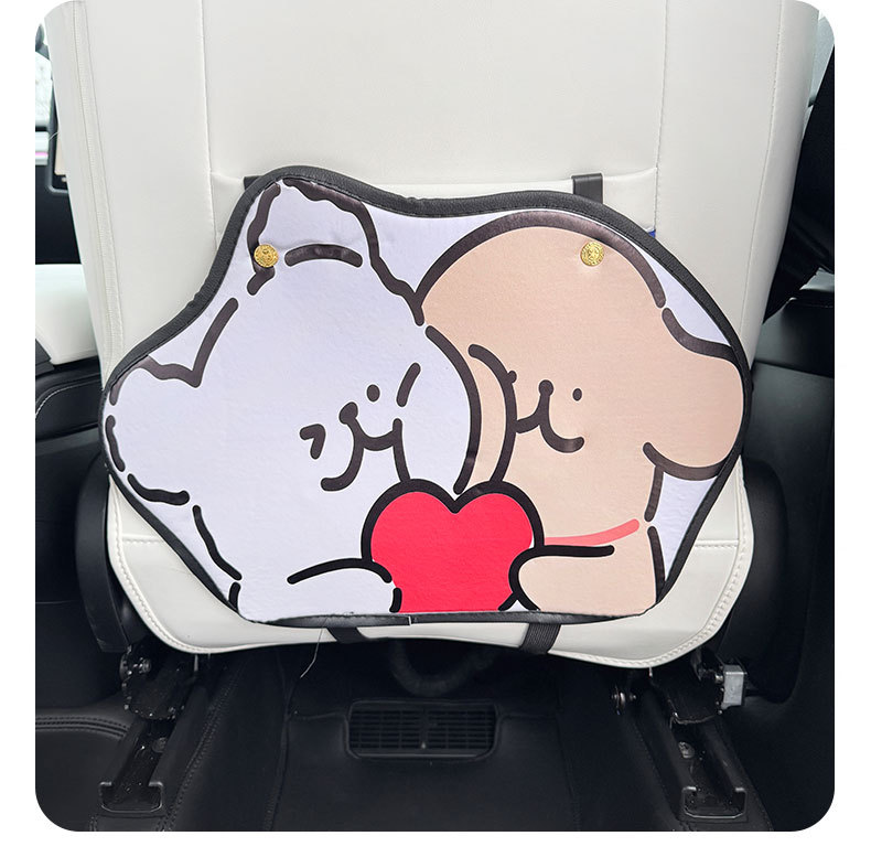 Line puppy cartoon car anti-kick pad universal rear seat seat back anti-dirty protective pad car rear seat protective pad