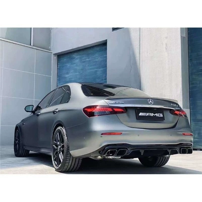 Tailpipe suitable for Mercedes E-Class W213 2021+ E260 E63S AMG body kit rear lip tailpipe (Big Surrounded) - 2016-2022-e-class-sport-e63-silver-rear-lip-spoiler