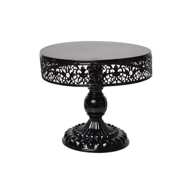 Decoración de Mesa de la boda de estilo europeo apoyos Pastel redondo Placa de hierro de alta pierna estante de la torta plato de fruta bandeja de postre image 7