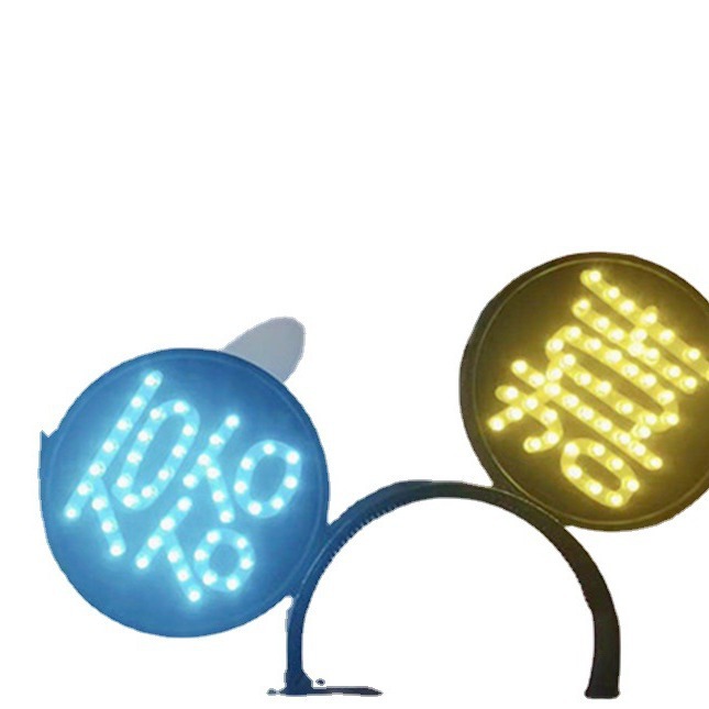 Diadema de emisión de luz desgaste de la cabeza Tarjeta de Luz Portátil de texto horquilla LED luz completa nombre diadema ventiladores de apoyo tocado del club