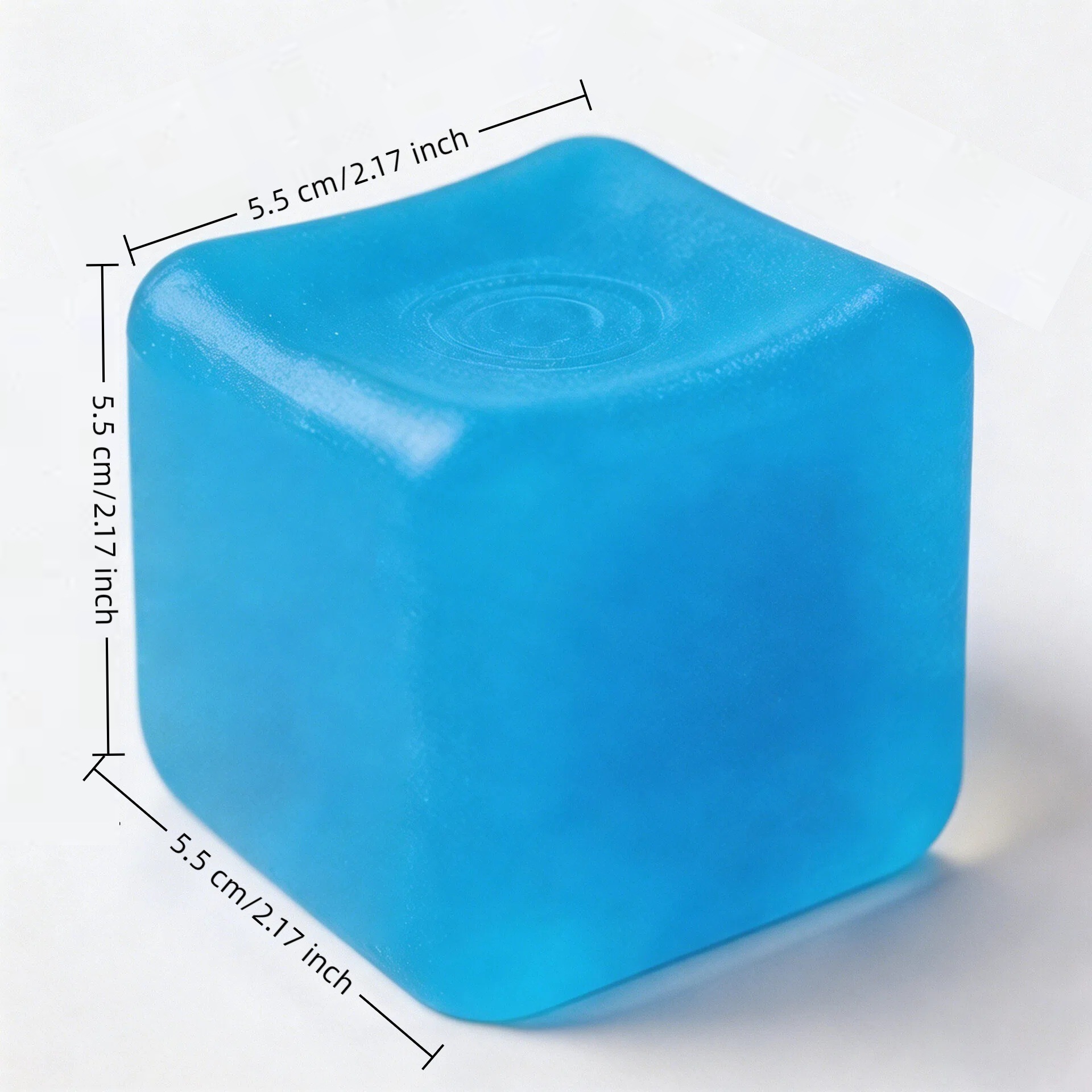 5.5cm frosted ice cube-blue