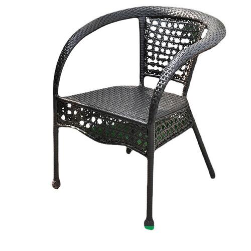 A small balcony table and chairs, rattan chair set of one table and two chairs, leisure woven chair three-piece set, outdoor patio garden tea table