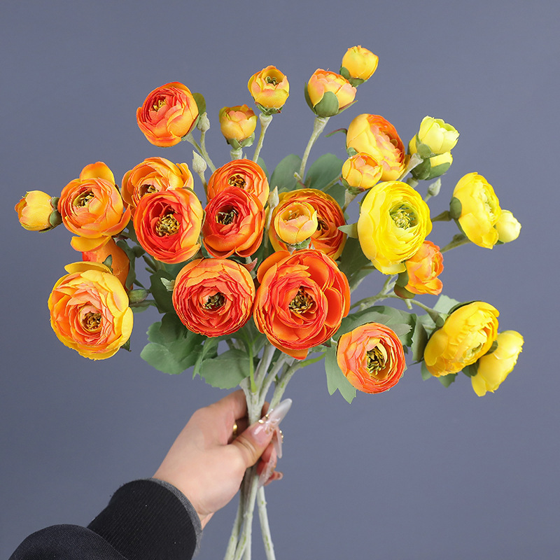 일본 모란 시뮬레이션 7 헤드 벨벳 동백 가짜 꽃 자연 신선한 웨딩 꽃꽂이 소품 거실 웨딩 꽃