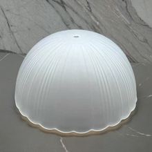 ✅磨砂玻璃灯罩外壳替换圆形E27螺口卧室台灯欧式防刺眼DIY灯罩配