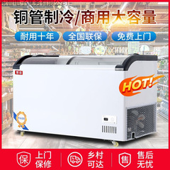 冰淇淋雪糕柜超市商用大容量展示柜冷藏冷冻两用透明玻璃门展示柜