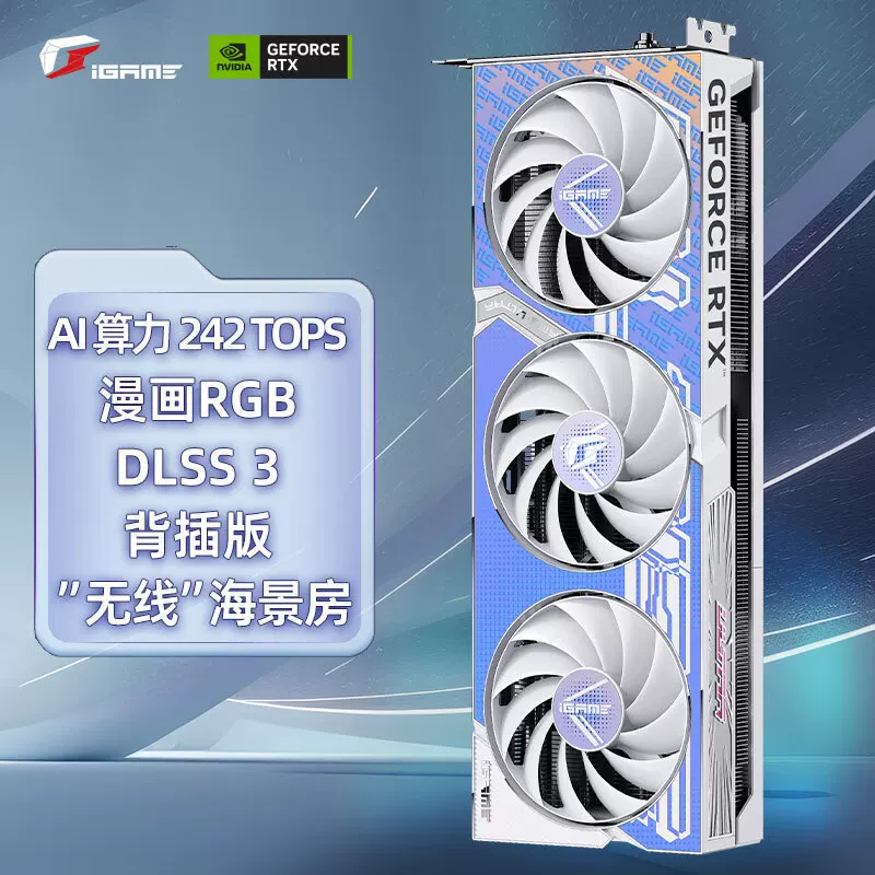 Видеокарта iGame GeForce RTX 4060 Ultra Z OC — 8 ГБ, задняя вставка, с RGB