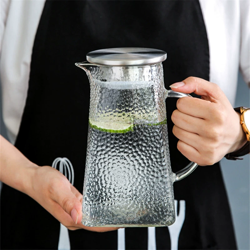 Glass capacious teapot, square tea, increased thickness