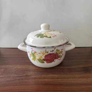 Directly Supplied Enamel Pot for Home Use, Suitable for Soup, Stewing, and Simmering, Compatible with Gas Stoves, Vintage Classic Stew Pot