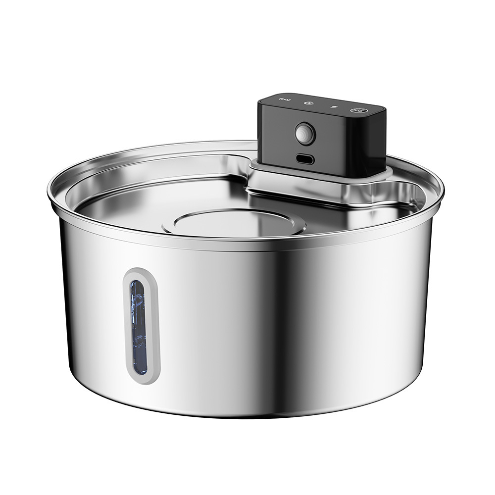 Dispensador de agua inteligente para mascotas, sensor automático inalámbrico, bebedor de agua para gatos, alimentador de agua de acero inoxidable 304, desenchufado
