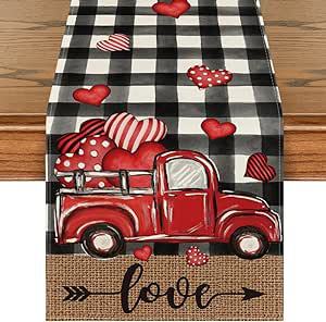 Transfronteriza Amazon Venta caliente cartas Día de San Valentín decoración del hogar camino de la Mesa mantel restaurante decoración de lino impreso mantel