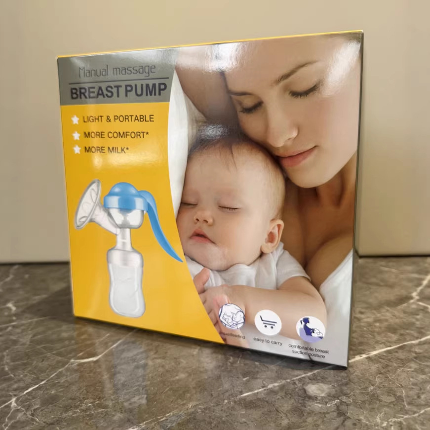 English Boxed Short Wide-Mouth Manual Breast Pump Portable Baby Breast Milk Collector Breast Pump for Pregnant Women Breast Milking Device