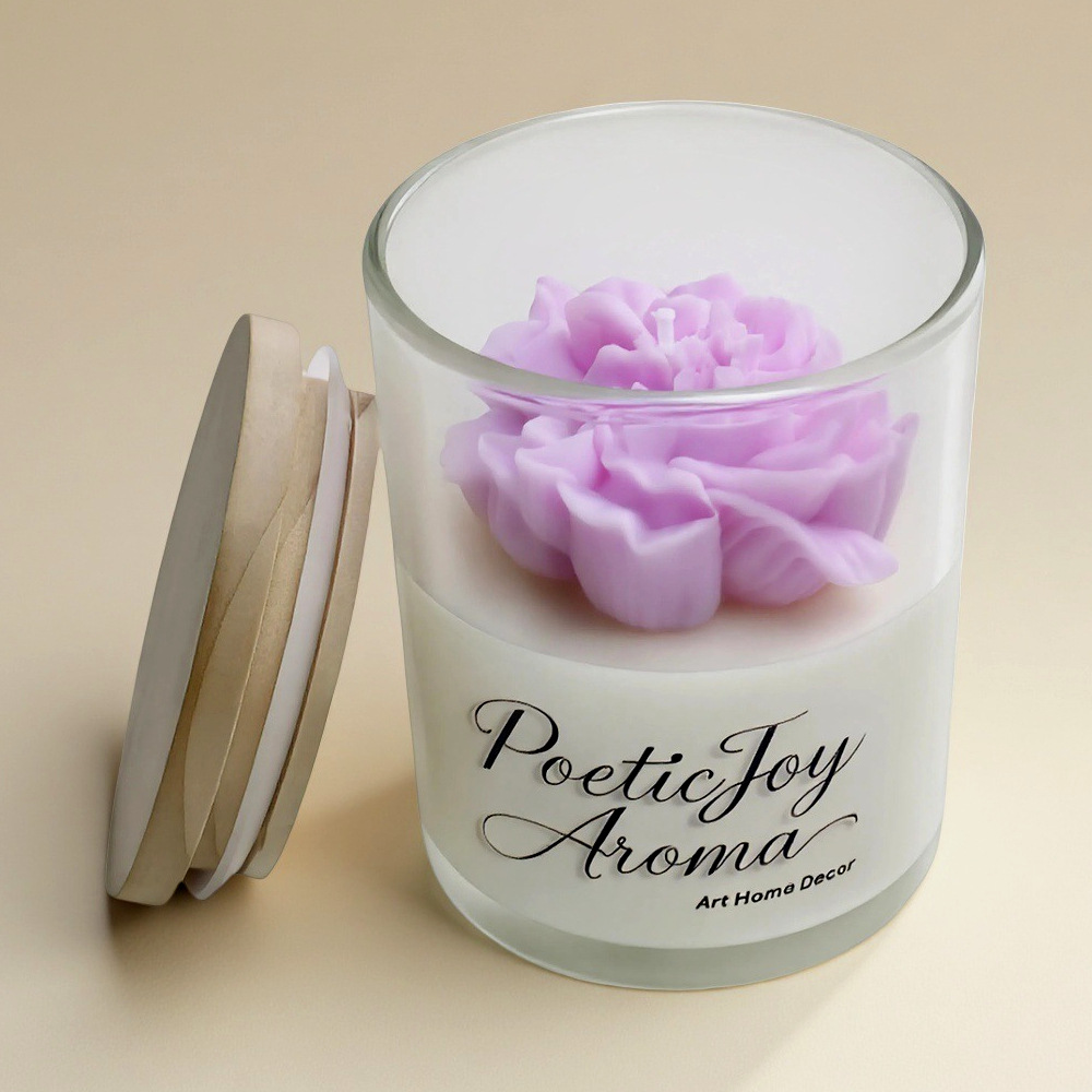 Taza de velas de aromaterapia floral de modelado a mano Vela de fragancia cálida y de alta gama Regalos de cumpleaños Entusista de cera de soja