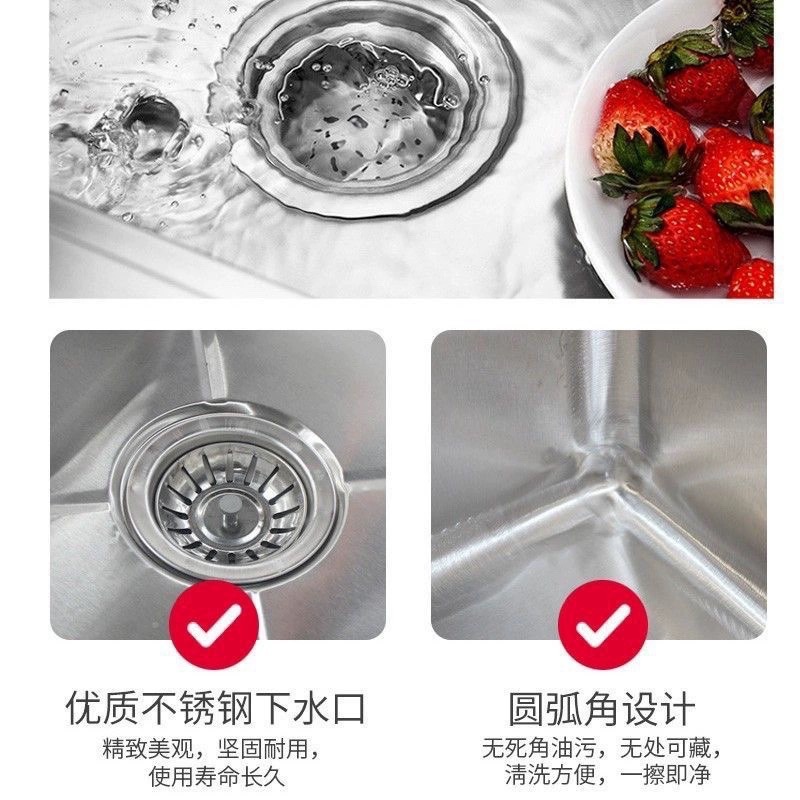 304 acero inoxidable lavabo cocina encimera un gabinete comedor lavabo