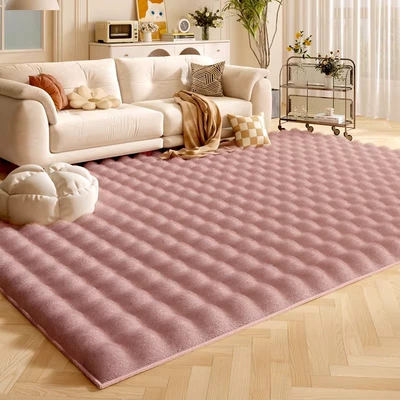 Cream-Style Carpet, Living Room Bubble Car Carpet - bubble-velvet-sakura-color-upgraded-encryption-no-shedding-rate-9999-60160cm