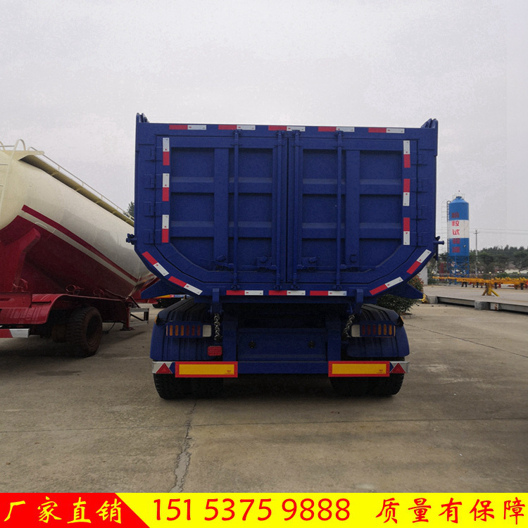 Export Four-Axis U-Shaped Rear Dump Dump Semi-Trailer Three-Axis High Box Plate Vertical Flip Rear Top Dump Bucket