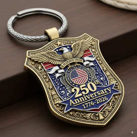 跨境定制新款250th Anniversary Keychain 美国250周年纪念钥匙扣