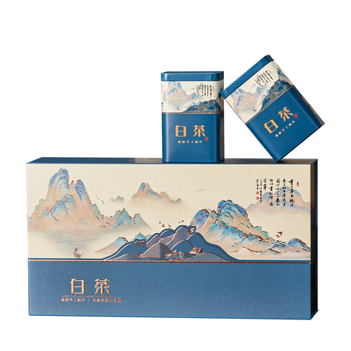 New 5 Cans Half Jin'an White Tea Golden Bud Tea Can Packaging Box Tea Can Iron Can Gift Box Empty Box