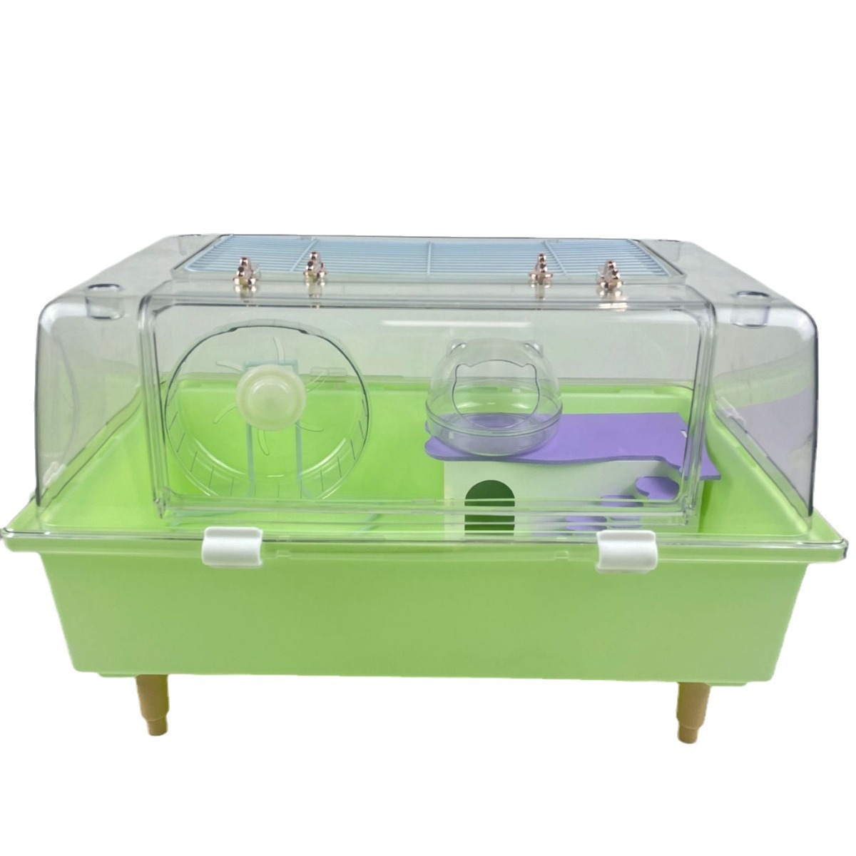 Jaula de hámster transparente oro oso base jaula de jaula de pequeño hámster caja de crianza villa de lujo acrílico alta transparencia